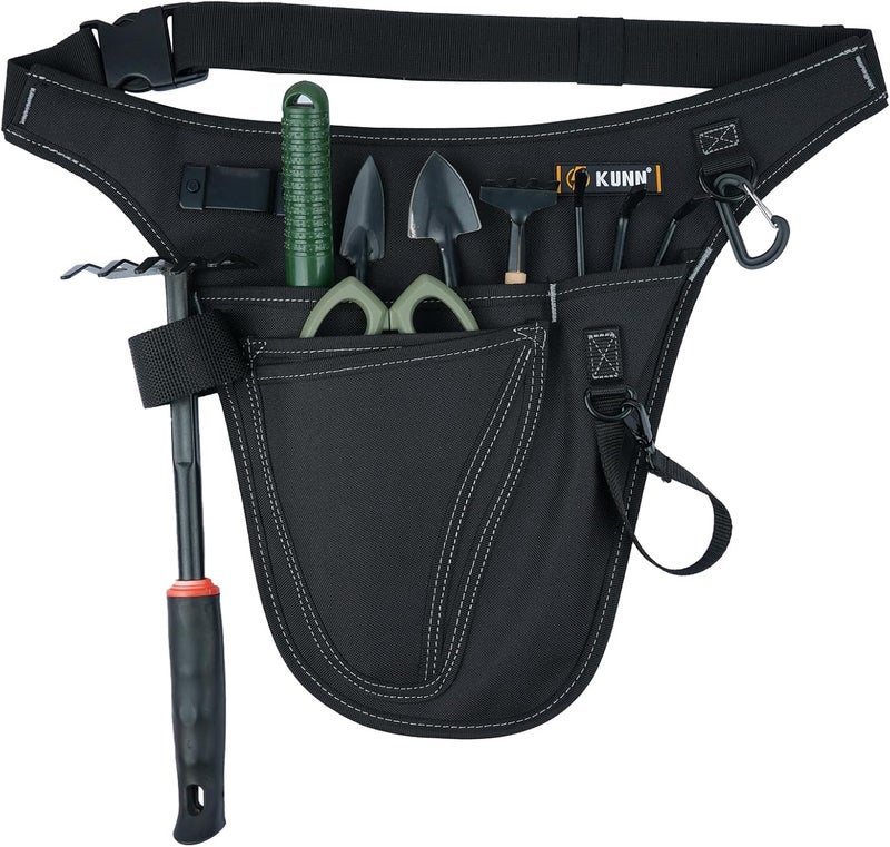 KUNN Garden Tool Organizer Belt Multifunctional Work Apron Pouch for Gardeing Florist Plumbing,Black - Image 1